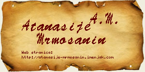 Atanasije Mrmošanin vizit kartica